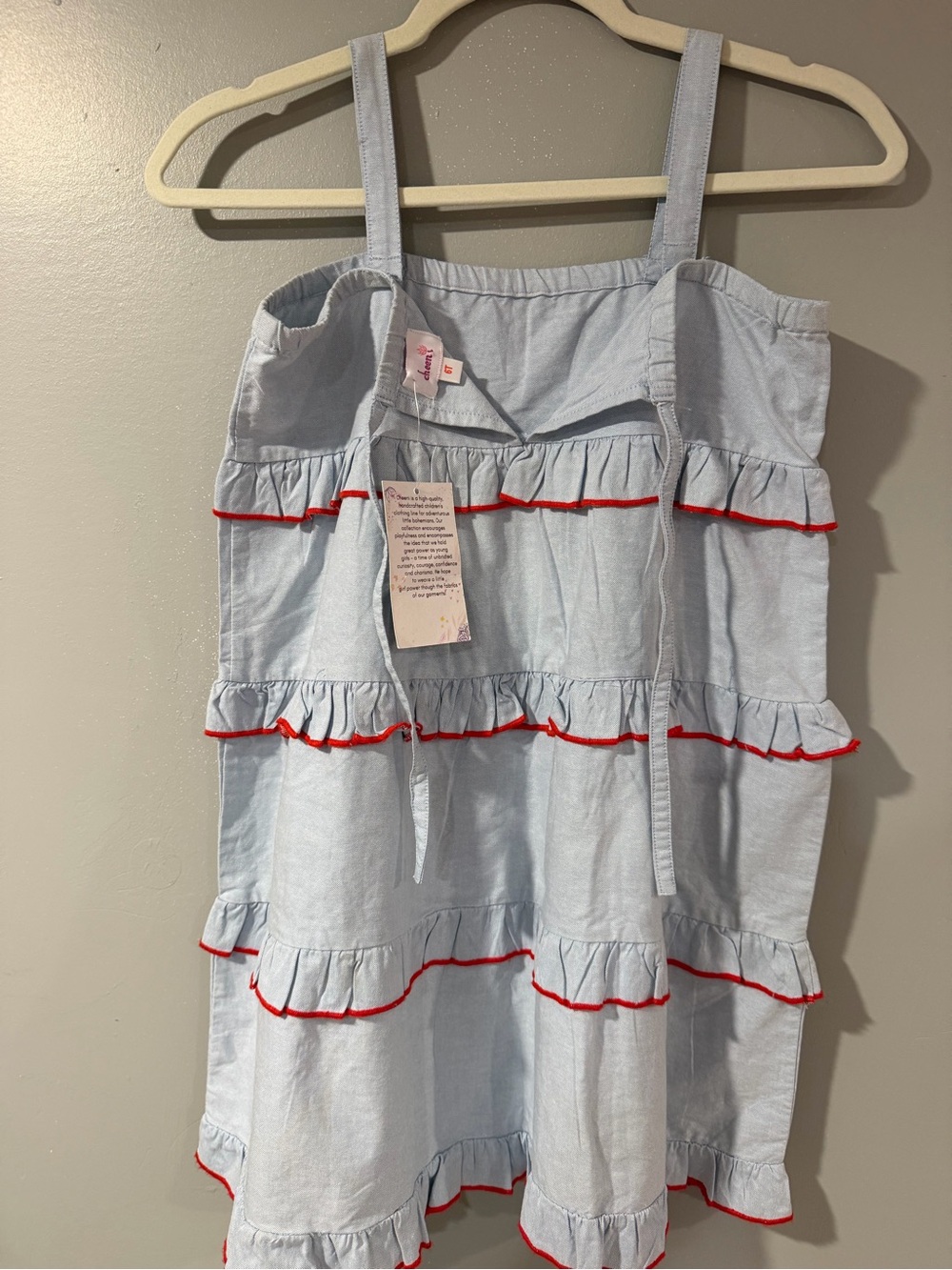 Wallflower Light Blue Dress with Red Trim